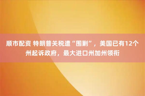 顺市配资 特朗普关税遭“围剿”，美国已有12个州起诉政府，最大进口州加州领衔