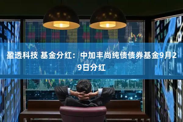盈透科技 基金分红：中加丰尚纯债债券基金9月29日分红