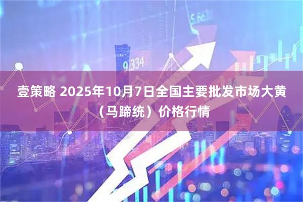 壹策略 2025年10月7日全国主要批发市场大黄（马蹄统）价格行情