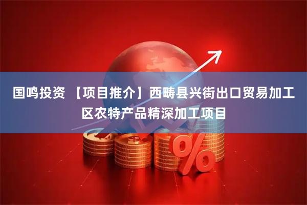 国鸣投资 【项目推介】西畴县兴街出口贸易加工区农特产品精深加工项目