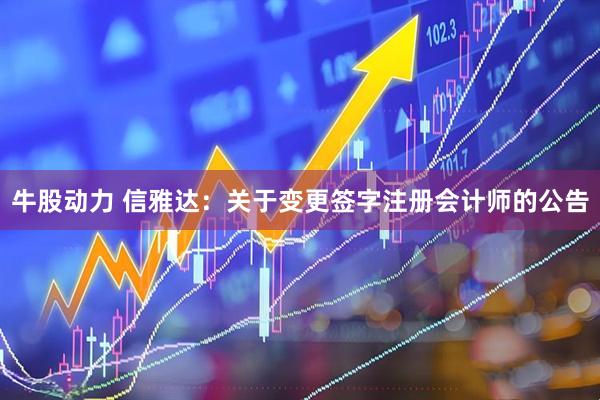 牛股动力 信雅达：关于变更签字注册会计师的公告
