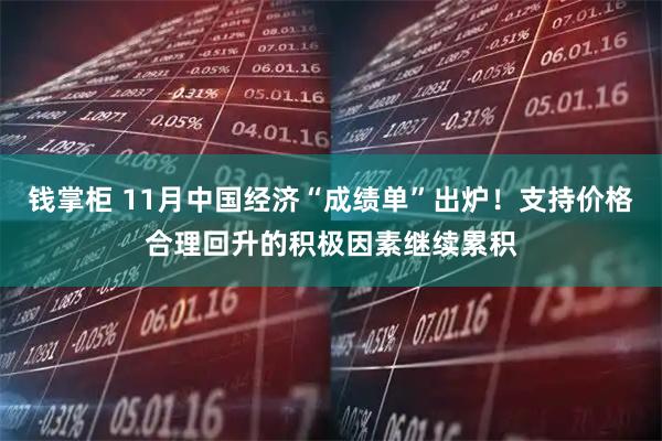 钱掌柜 11月中国经济“成绩单”出炉！支持价格合理回升的积极因素继续累积